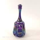 FENTON Barrred Ovals Cobalt Blue Carnival Glass 6 1/2 inch Bell