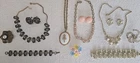 12 Pc MID Century Sets Vintage Estate Lot Costume Jewelry  Rhinestone Brooch