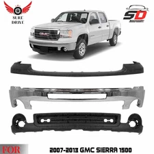Front Bumper Chrome Steel & Lower Valance Kit For 2007-2013 GMC Sierra 1500