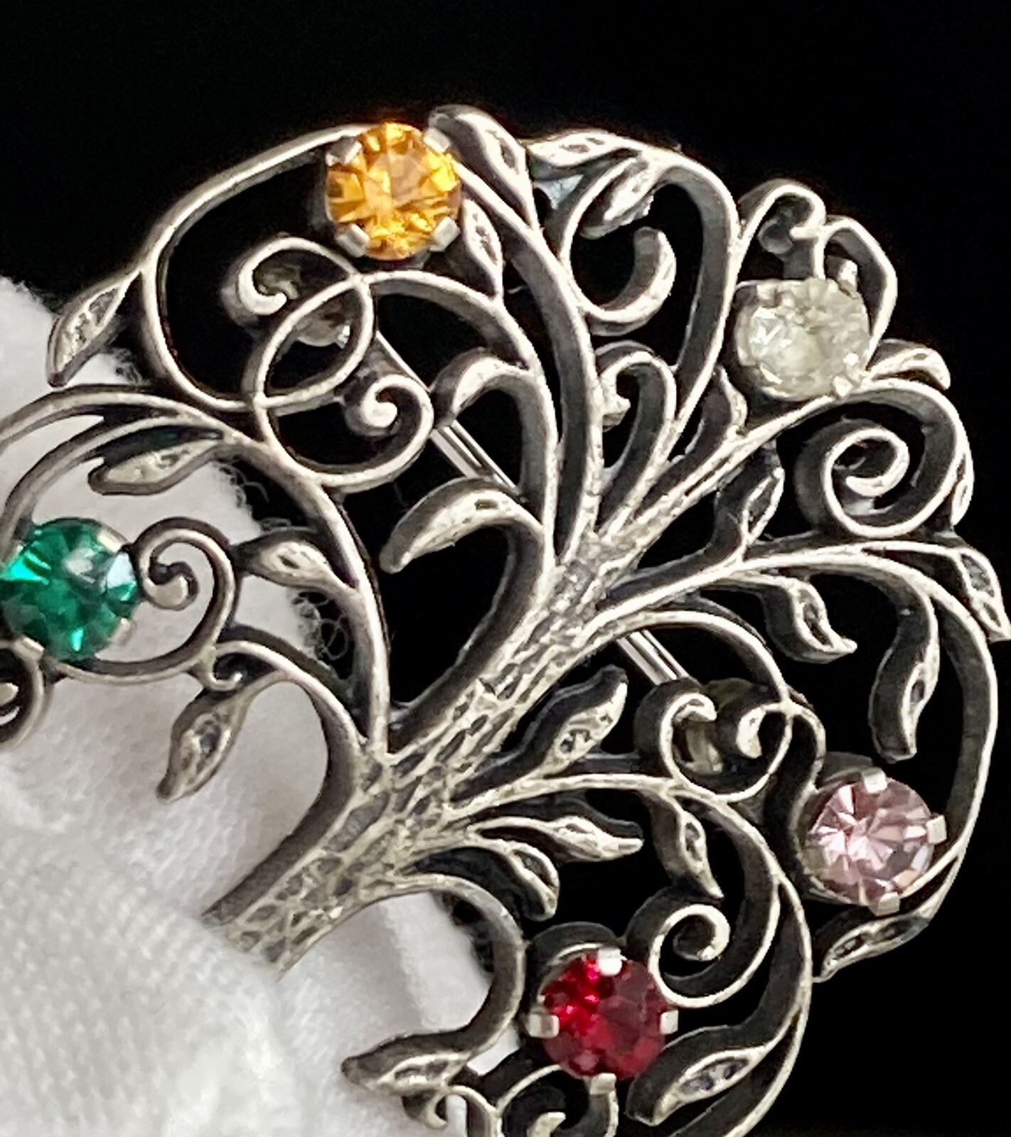 Anson Signed Sterling Silver 925 Multi Color Rhin… - image 15