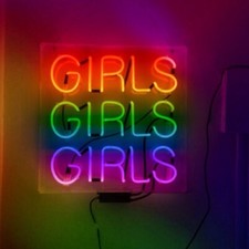 20"x16" Girls Girls Girls Rainbow Acrylic Neon Sign Light Lamp Display Glass QL