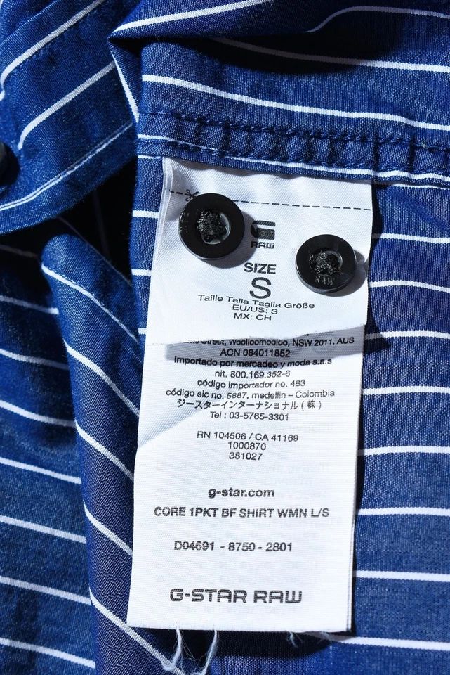 G-Star Striped Classic Long Sleeve Shirt Size S - Image 4 of 4