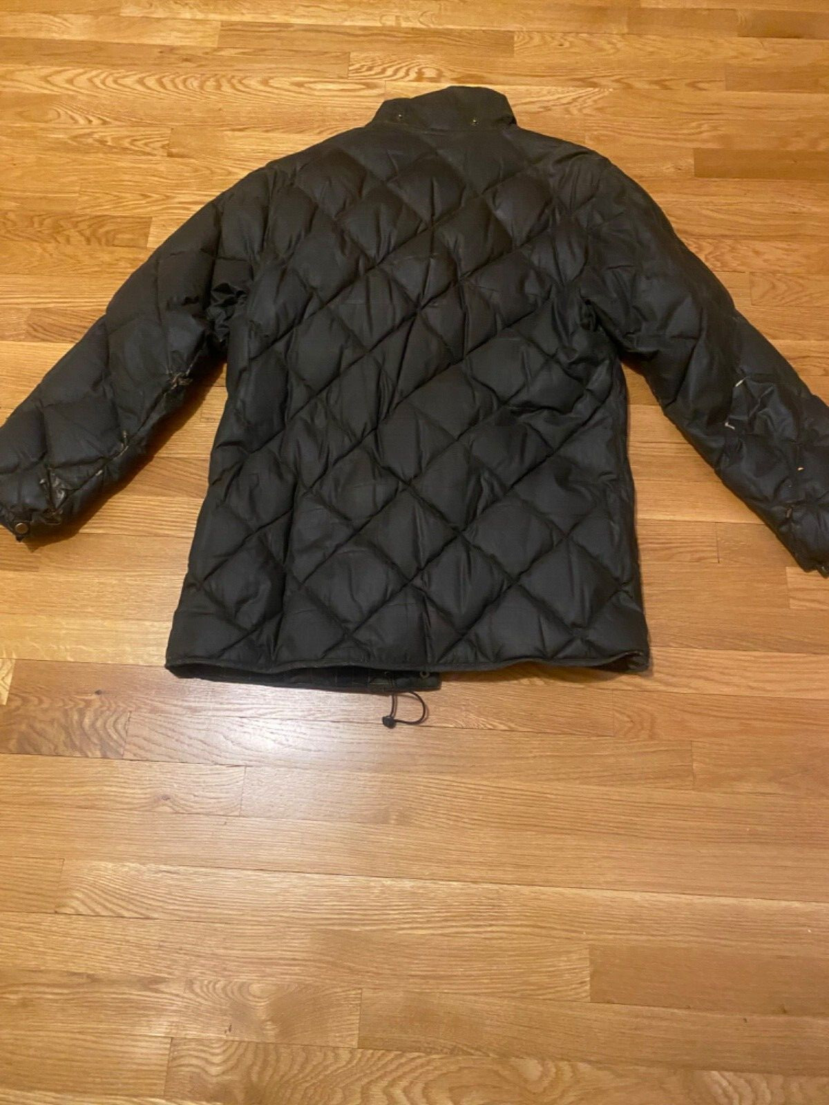 Barbour Puffer Down-Filled Waxed Jacket Sage RARE VTG Size L image 3