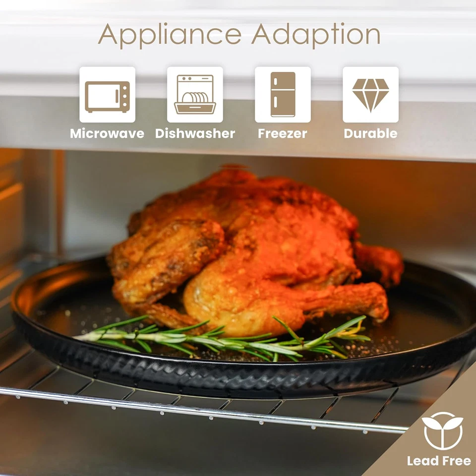 Earthsong Dinnerware Sets for 4, 12-Piece Ceramic Plates and Bowls Set, Dishwash - Image 4 of 4