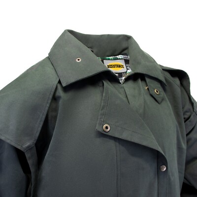 Unisex Duster Oilskin Coat Jacket Cotton Waterproof Black|Brown|Olive Free Shipp