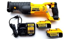 Dewalt DCS380 20V Reciprocating Saw,(2) DCB205 5.0 AH Batteries, Charger 20 volt