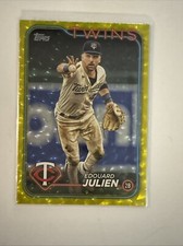 2024 Topps Edouard Julien #596 Yellow Crackle /50 Minnesota Twins