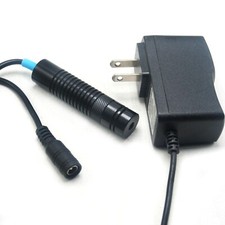 Focusable 488nm 60mW Cyan-Blue Dot Laser Diode Module 16x68mm 5V Adapter