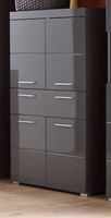 Bad Schrank Midischrank Hochglanz Grau Badezimmer Kommode BadmöBel Amanda 73X132