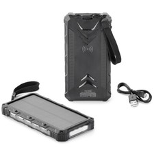 12000mAh Rugged Water/Dust-Proof Solar WIRELESS Power Bank w USB-A/USB-C ports