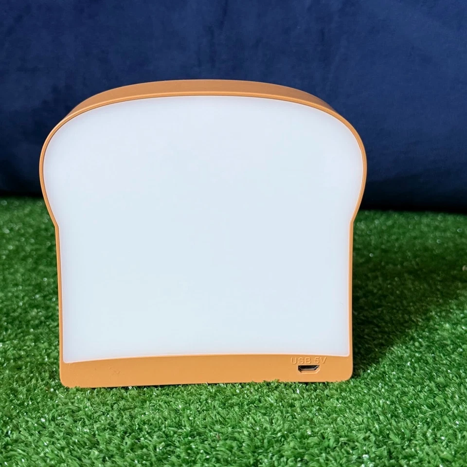 Kawaii Toast Bread Phone Stand Clap Timing Rechargeable LED Bedside Night Lamp - Image 4 of 4
