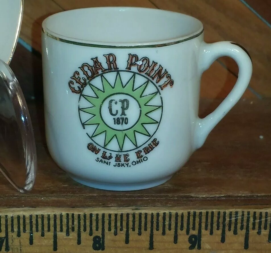 CEDAR POINT Lake Erie Ohio Souvenir Mini Tea Cup & Saucer Set by