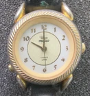 Vintage Timex Watch Women Indiglo Gold Tone Leather