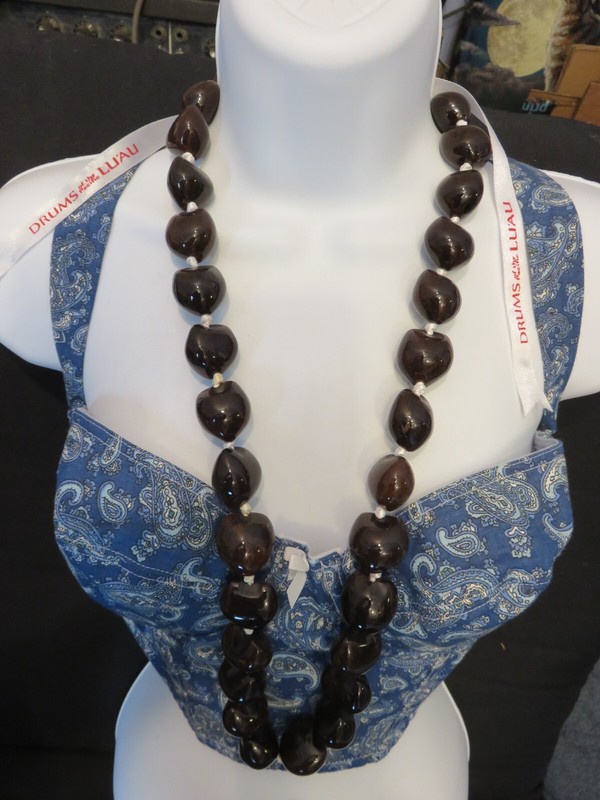 Hawaiian Kukui Nut Necklace by Drums of the Pacific Luau