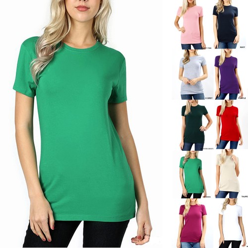 SHORT SLEEVE CREW NECK Basic Women T 