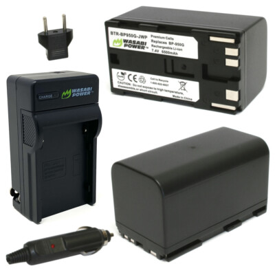Wasabi Power Battery (2-Pack) & Charger for Canon BP-950G, BP-955, RED Komodo 6K