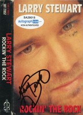 Larry Stewart "Rockin' the Rock" AUTOGRAPH Signed Cassette Tape Cover ACOA
