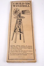 Vintage U Build Em Windmill Kit Complete Set Easy To Assemble Made in USA Boxed