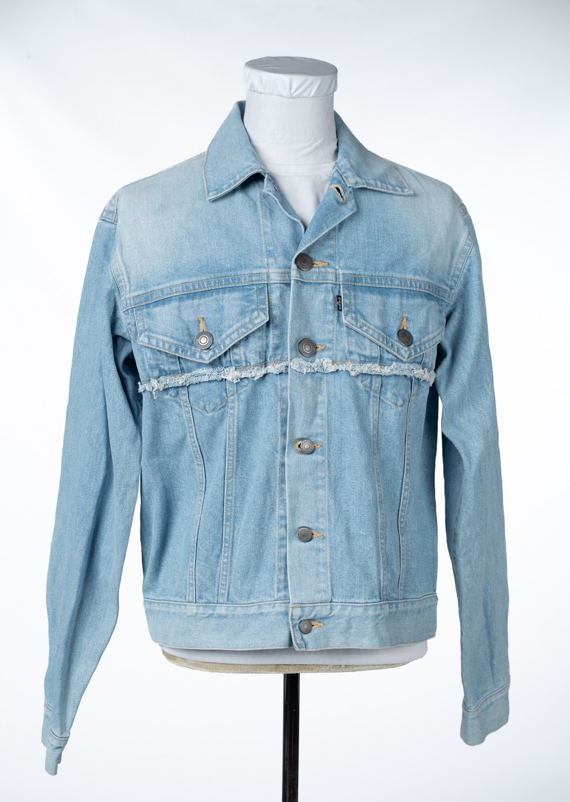 НОВАЯ джинсовая куртка CHRISTIAN DADA Indigo Blue Araki с лазерным принтом Sz 48 M / L