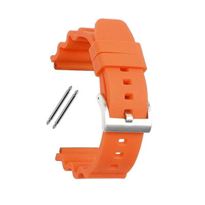 Men's Two-Piece Waterproof Sports Silicone Rubber Watch Strap Band Diver 20 22mm