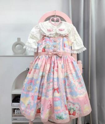 Strawberry Ice-cream Women's Lolita JSK Suspender Dress One Piece Party  Wear | eBay