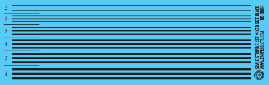 N Scale - Scale Striping Set Mixed Size Black