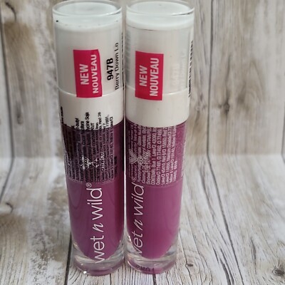 2  Wet N Wild Lipstick 947B Berry Down Lo Purple Pink Mega last Liquid makeup