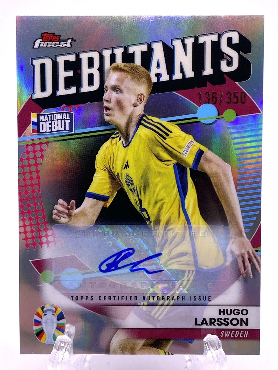 22-23 Topps Finest LARSSON 直筆サインカード Auto 2023 Topps Finest EURO 2024 Debutants Auto HUGO LARSSON 136/350