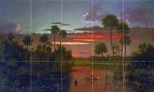 Florida River Tile Mural Kitchen Bathroom Wall Backsplash 21.25x12.75