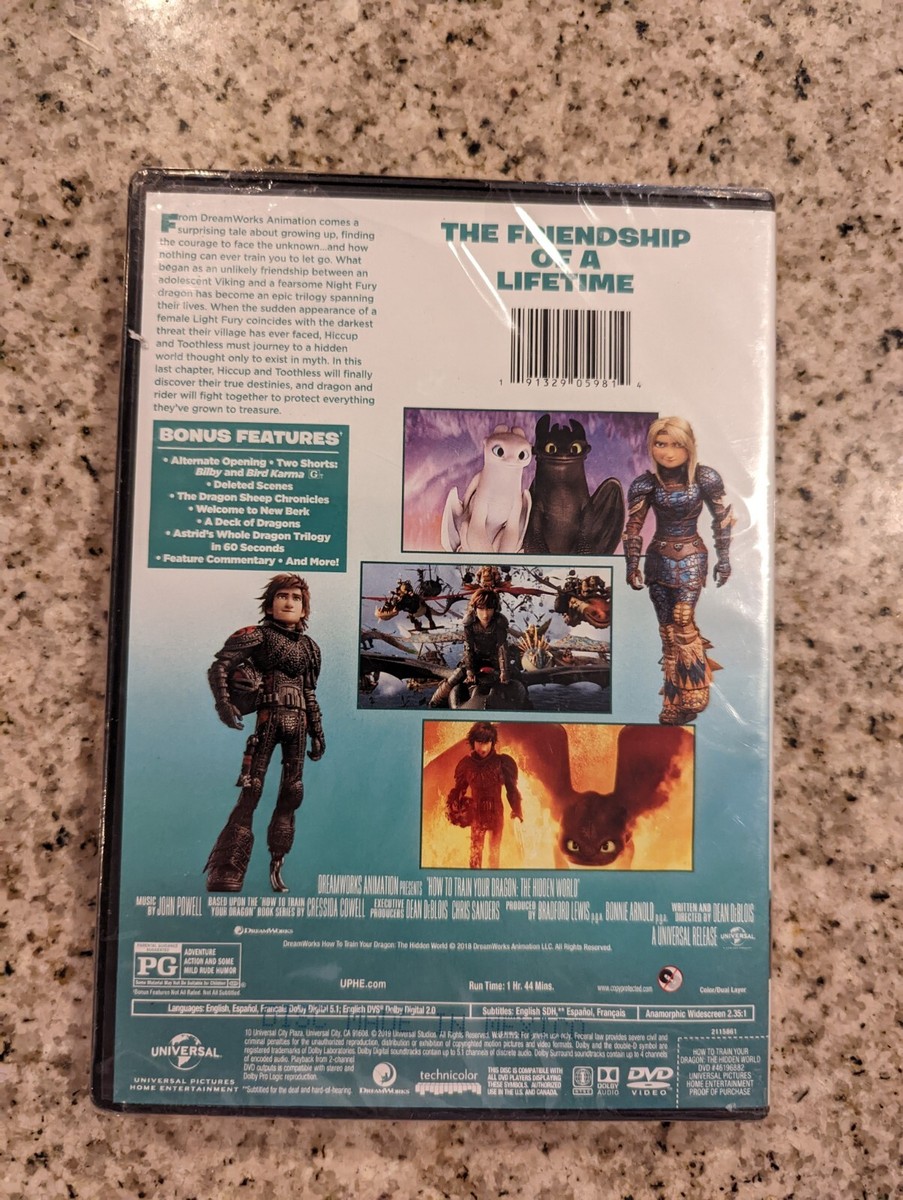 How to Train Your Dragon - The Hidden World DVD Jay Baruchel NEW