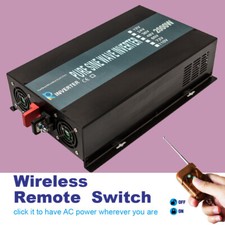 Car Power Inverter 2000W 36V to 110V 120V Pure Sine Wave Remote Switch Carvan