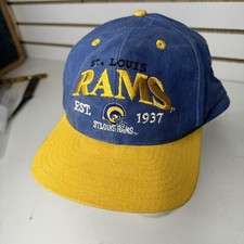 Vintage St Louis Rams Snapback NFL Hat Team NFL Denim Color Drew Pearson - BN