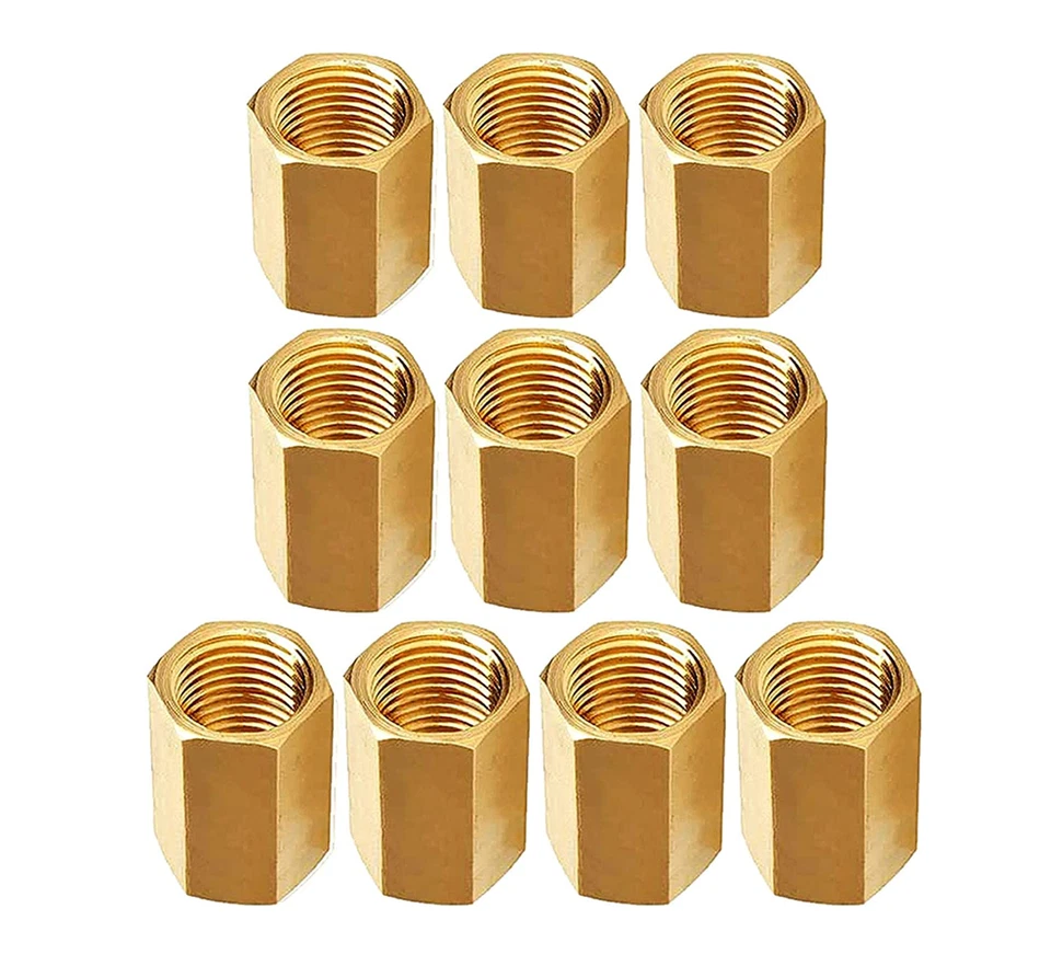 Uniones de tubo de línea de freno de 3/16" con llamarada invertida de latón para automóvil de 10 piezas (3/8" - 24 roscas) Foto 2 de 4