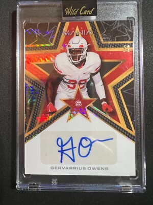 Gervarrius Owens 2023 Wild Card Auto Mania STAR Prism Foil Board BLACK 1/2