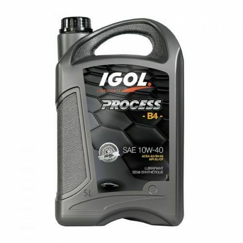 Huile Moteur Igol Process B4 10W40 semi-synthèse en bidon de 5L pour voiture essence et diesel
