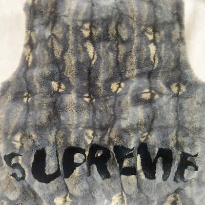 Supreme Faux Fur Hooded Vest Black brand new w / Tag Large size | eBay