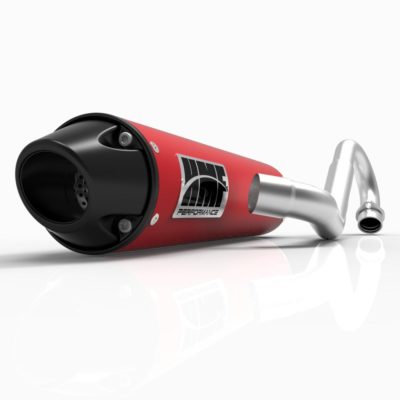 HMF Performance Red Full Exhaust System Black Euro Cap Foreman Rubicon 500