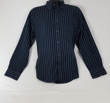 Croft  Barrow Button Front Men's Multi color pin striped dress shirt size Large