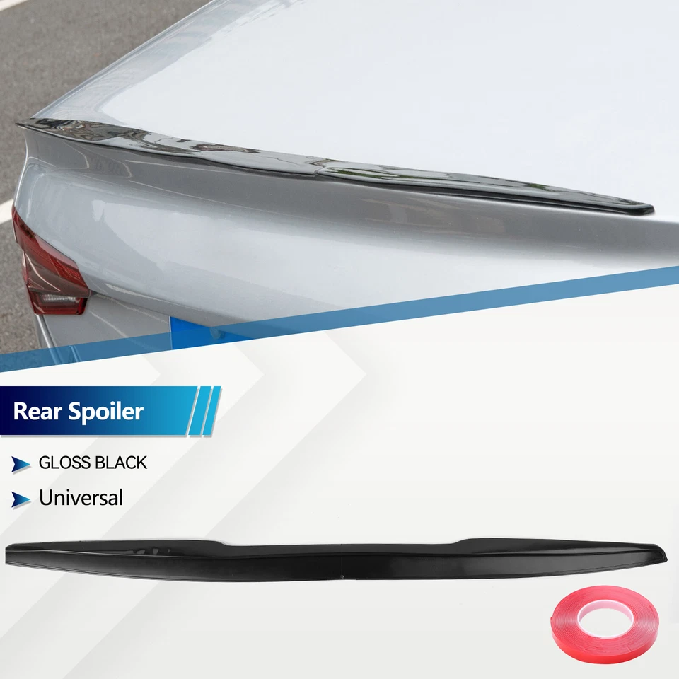 45" 115cm Universal Car Rear Roof Lip VStyle Spoiler Tail Trunk Wing Closs Black - Изображение 3 из 4