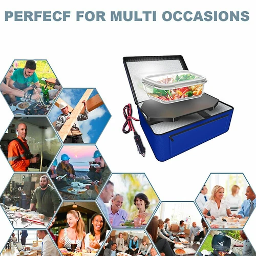 Portable Electric Food Warmer Heating Lunch Box Bag Mini Oven Container For Car - Picture 7 of 21