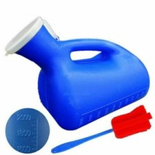 Male Portable Toilet Urine Urinal Pee Bottle with Clean Brush Travel Car 2000mL