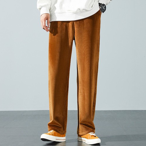 Men Wide Leg Corduroy Velvet Pants 