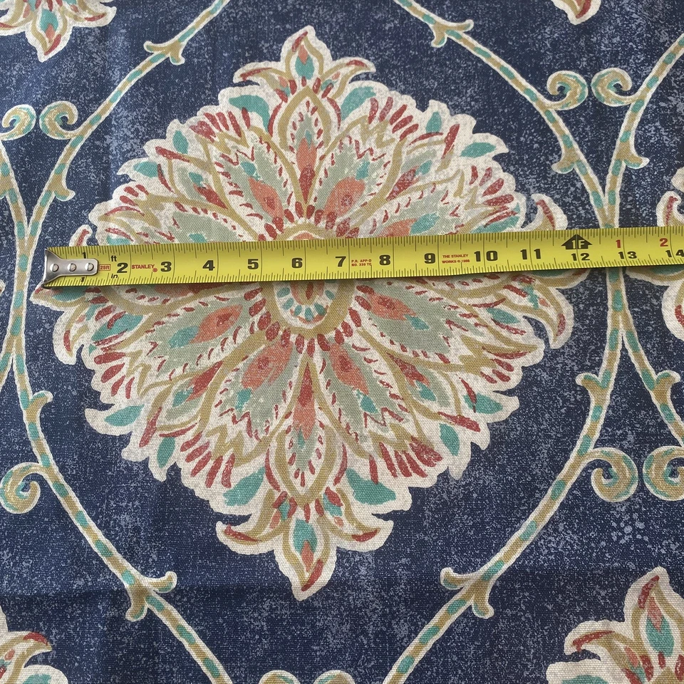 "Tela medallón floral azul palanca Stan Cathell Magnolia Home Fashions 55x56""" Foto 3 de 4