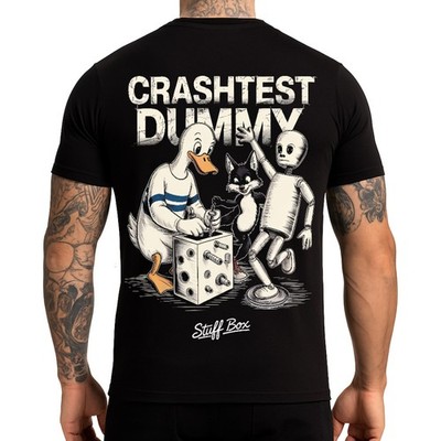 Stuff Box Crashtest Dummy Herren Shirt schwarz S 5XL kurzarm TShirt Rundhals