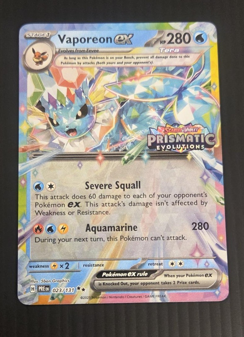 Vaporeon ex 023/131 - Prismatic Evolutions Stamped - Pokemon Card Eeveeloutions!