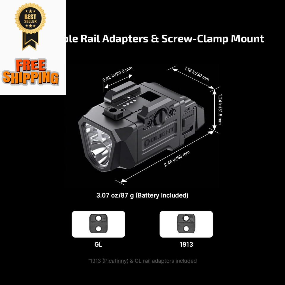 OLIGHT PL X Tactical Flashlight Rechargeable USB-C Dual Beams Matte ...