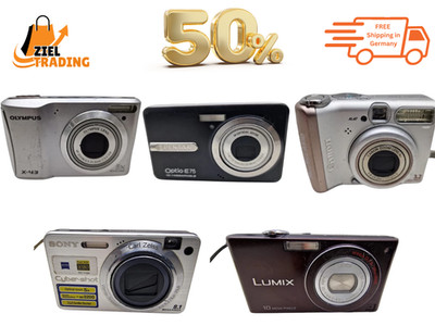 5er Set Canon A510 Pentax E75 Olympus X-43 Sony W150 Lumix FX37 Defekt