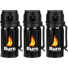 Burn 3 Pack Pepper Spray 1.35oz Police Strength OC Safety Lock Self Defense