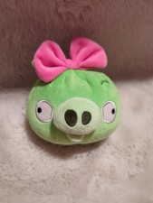 Angry Birds Seasons Valentine's Bow Pig Green Plush 5" 2011 No Sound