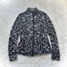 Lululemon Define Jacket Size 8 Luxtreme Full Zip Zipped Pockets Black White